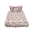 Pinks and Blues Full Sleeping 5 Piece Baby Bedding Set with Two Booster Shape Side Pillows (0-48 Months) (Multicolour Pink)
