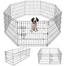 Pet Playpen Puppy Playpen Kennels Dog Fence Exercise Pen Gate Fence Foldable Dog Crate 8Panels 24 Inch Kennels Pen Playpen Options Ideal for Pet Animals Dog Cat Rabbit Breed Puppy Outdoor Indoor