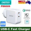 Choetech PD6009 PD 40W USB-C Fast Wall Charger Power Adapter For iPhone 15, S23