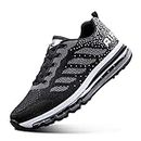 Sumateng Zapatillas Running Hombre Mujer Zapatos Deportivos Aire Libre para Correr Caminar Trabajar Negras Blancas 833 Black White 44 EU