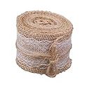 Imported Hessian White Lace Burlap Craft Ribbon for Vintage Wedding Home Deco...-15013903MG