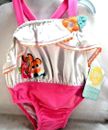 Disney 12-18 mo swimsuit Finding Nemo white ruffles Pink one piece Upf50 BABY