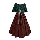 oelaio Discounts Today Women's Plus Size Victorian Dress Flare Sleeve Off Shoulder Medieval Vintage Dresses with Corset Patchwork Ball Gown