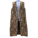 Sillas Vintage 1950s Floral Brocade Vest Black Gold Maxi Side Slits Italy Miami