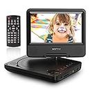 WONNIE 9.5" Portable DVD Player Car Headrest Video Players with 7.5" Swivel Screen, 5-Hours Rechargeable Battery, Regions Free, AV in/Out, Support USB/SD Card/Sync TV