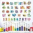 DECOWALL SG3-2316 Leaning Alphabet Numbers Color Wall Stickers ABC Animal Educational Decals for Kids Bedroom Nursery Living Room Art Home décor Letters Classroom playroom (XLarge)