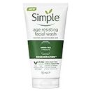Simple Regeneration Age Resisting with green tea and prebiotic Facial Wash cleanser for revived and revitalised skin 150 ml