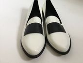 Women’s Black White M4D3 Ocean Leather Loafer Shoes Size 10