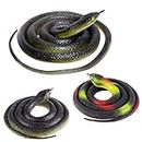 MURDIZZO 3 Pcs Rubber Snakes to Keep Birds Away Fake Snake Garden Props to Scare Squirrels and Cats (47.2 Inch and 31.5 Inch)