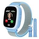 4G Kids Smart Watch, Kids GPS Watch with Call SOS Voice & Video Chat WiFi Bluetooth Music Pedometer Alarm Camera School Mode Easy-to-Remove Nylon Watch Strap, Holiday for Boys Girls