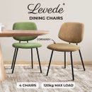 Levede 4x Dining Chairs Vintage Retro Soft Corduroy Kitchen Padded Lounge Seat