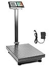 QWORK Foldable 600LB Weight Computing Postal Scale, Floor Platform Digital Scale, Accurate Warehouse Large Shipping Mailing LB/KG Price Calculator