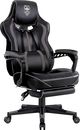 Reclining Gaming Chair with Lumbar Pillow & Footrest, Massage - Big & Tall