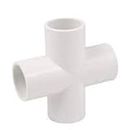 Infinite tech 4-Way Elbow PVC Fittings, Heavy Duty 1/2'',3/4',1'',1.25''Inch Side Outlet Tees, Furniture Corner Fittings for making PVC Furniture Greenhouse Shed Pipe Fittings Tent Connection (3/4'')