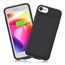 DOKYW Battery Case for iPhone 8/7/6s/6/SE(2020/2022), 6000mAh Portable Rechargeable Protective iPhone 8/7/6/6S/SE Charging Case, Extended Smart Battery Charger Case for iPhone Se 2020, Black