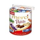 merci Petits Chocolate Collection – 1 x 1000g – Mix aus nicht gefüllten und gefüllten Schokoladen-Spezialitäten in praktischer Runddose