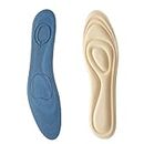 WLLHYF 1Pair Memory Foam Insoles for Women Men Comfort Cushioning Shoe Inserts Flat Shoe Pads Replacement Inner Soles for Sneakers Slippers Boots Liners Shock Absorption and Relieve Foot Pain(M:8-11UK