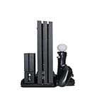 Tobo Multifunction Console Vertical Stand with Cooling Fan and Charging Dock PS VR Stand PS Move Charger for PS4 Fat PS4 Slim PS4 Pro TD-377GA