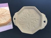 BOXED Brown Bag Cookie Art Stoneware Shortbread Mould Scottish Thistle Design