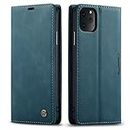 Bpowe Wallet Case for iPhone 11 Pro Max,Leather Wallet Case Classic Design with Card Slot and Magnetic Closure Flip Fold Case for Apple iPhone 11 Pro Max 6.5 inch 2019 (Blue)
