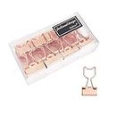 Rose Gold Cat Binder Clips with Cute Shaped 0.74"/19mm Paper Clips Invoice Bill Clip for Office Home School(12Pcs)