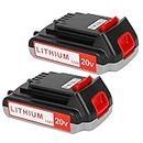 Yookoto 2-Pack Replacement 20v 3Ah Battery for Black and Decker, Compatible with LBXR20 LB20 LBX20 LB2X4020-OPE LBXR20B-2 Cordless Power Tools