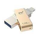 iConnect Mini [Apple MFi] 128 GB Mobile Flash Drive w/ Lightning Connector for iPhones iPads iPod Mac & PC USB 3.0 (Gold)