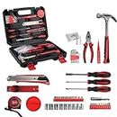 Enon DIY Household Hand Tool Box (83 Pcs) Essential Toolkit with Screwdrivers, Pliers, Wrenches, Hammer, Saw & More for Home, Office, Garage, Bike, Car, Test, Repair & Maintain with Confidence