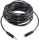 EKAAZ Male to Female Stereo Aux Extension Cable Compatible with Headphone, MobilePhone, Car Stereo, Home Theatre & More,Black, Pack of 1pc,20 Meters/60ft