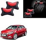Auto Pearl Black and Red Car Neck Rest Pillow for I20 Elite