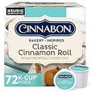 Cinnabon Classic Cinnamon Roll Keurig Single-Serve K-Cup Pods, Light Roast Coffee, 72 Count (6 Packs of 12)