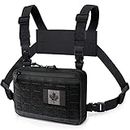 WYNEX Tactical Chest Rig Bag of Laser Cut Design, Molle Chest Pouch Utility Recon Kit Bag Tactical Combat Chest Pack Airsoft Front Chest Pouch Include Patch