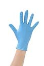 Disposable Nitrile Gloves, Powder Free, Blue, Size M (Pack of 100 Pieces)