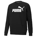 PUMA Ess Big Logo Crew FL Felpa Uomo, Nero (Black), XXL