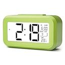 SHREE HANS CREATION DS Enterprise | Digital Smart Backlight Battery Operated Alarm Table Clock with Automatic Sensor, Date & Temperature (Green)