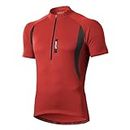 MEETWEE Maillot Cyclisme Homme, Vélo Jersey VTT Vêtements Manche Courte Séchage Respirant Cyclisme Tee Shirt,Rouge,XL