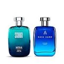 Ustraa Scuba Cologne - 100ml - Perfume for Men | with Deep Aquatic Notes | Ideal for day occasions & Base Camp Cologne - 100 ml - Perfume for Men | Cool, Crisp Fragrance of the Mountains