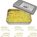 Gold Cute Paper Clips Elephant Shaped Paper Clips Bookmarks, Funny Office Supplies Elephant Gifts, (Gold, 60 Pcs)