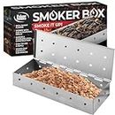 Kaluns Smoker Box For Gas Grill or Charcoal Grill, Stainless Steel Smoke Box, Works with Wood Chips, Add Smoked BBQ Flavor, Hinged Lid,Warp Free Grill Accessories