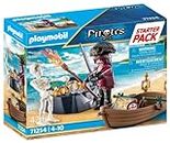 PLAYMOBIL Pirates 71254 Pirat mit Ruderboot und Schatzinsel, ab 4 Jahren