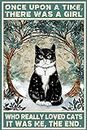 Once Upon A Time Sign Cat Vintage Poster Sign Office Supplies Cat Lovers Regali per donne e ragazze (207)