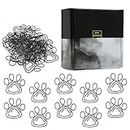 Ctpeng Cute Dog Paper Clips,Mini Paper Clip-Fun Office Supplies,for Home,School and Office (Black) (Dog Paw)