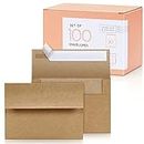 Sweetzer & Orange A1 Envelopes Kraft Envelopes Self Seal (100 with Box). Luxury 150gsm For Greeting Card Envelopes and Invitation Envelopes 3-5/8 x 5-1/8, RSVP Envelopes, Plain Mailing Envelopes