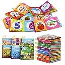 Dr.Rapeti Soft Cloth Books Baby Books Bath Books 6-Pack for Baby Infant Toddler Kids Crinkle Squeaky Washable Chewable Non-Toxic Early Educational Giftable