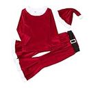 qinhanjia Magliette Pancia Di Fuori Bambina Toddler Baby Kids Girls Suit Christmas Cosplay Patchwork O Neck Pullover Top Pantaloni Hat Belt Set Outfit Ragazza 16 Anni Femmina (Red, 6-7 Years)