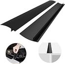 25''/63cm 2 Pack Kitchen Worktop Edging Strip, Silicone Stove Counter Gap Cover,Long Gap Filler Seals Spills Between Counter, Stovetop, Oven, Washing Machine and Kitchen Appliances (25 Inch Black)