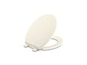 Kohler K-20111-96 Brevia Round Toilet Seat with Grip-Tight Bumpers, Quiet-Close Seat, Quick-Attach Hardware, Biscuit