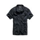 Langarmhemd BRANDIT "Brandit Herren Roadstar Shirt" Gr. S, US-Größen, schwarz (schwarz, blau) Herren Hemden Oberhemden