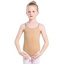 Monbessi Girls Ballet Dance Nude Camisole Leotard Daily Seamless Undergarment Dancewear with Adjustable Straps (Nude, L (Height: 150-160 cm, 14-16 Years))