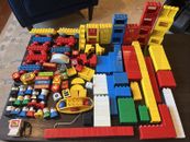 Vintage Duplo Lego Lot of 223 Pieces 17 Square People Train Store 70s 80s 1977